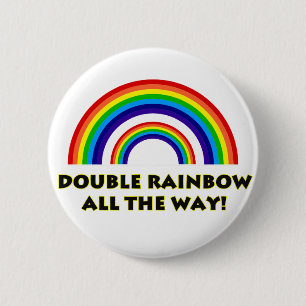 Dubbele regenboog. ALLES WAT! Ronde Button 5,7 Cm