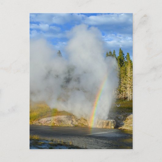 Dubbele regenboog bij Riverside Geyser, Yellowston Briefkaart (Voorkant)