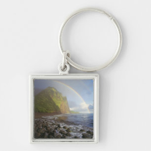 Dubbele regenboog boven de kliffen van het Noorden Sleutelhanger