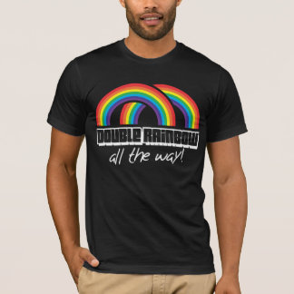 Dubbele regenboog, helemaal! (donker) t-shirt