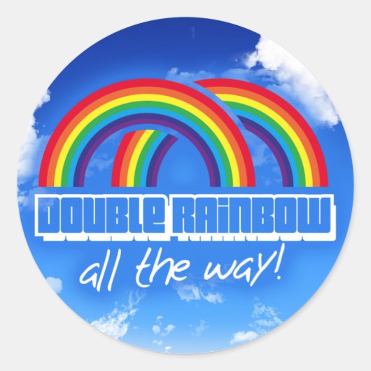 Dubbele regenboog, helemaal! ronde sticker (Voorkant)