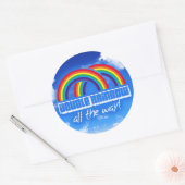 Dubbele regenboog, helemaal! ronde sticker (Envelop)