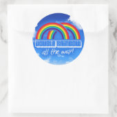 Dubbele regenboog, helemaal! ronde sticker (Tas)