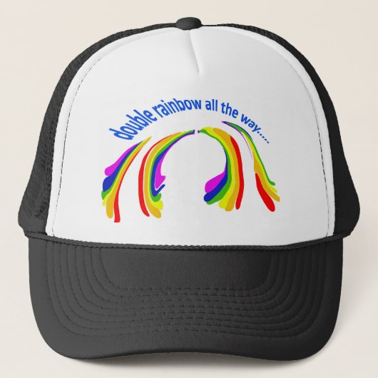 dubbele regenboog helemaal trucker pet (Voorkant)