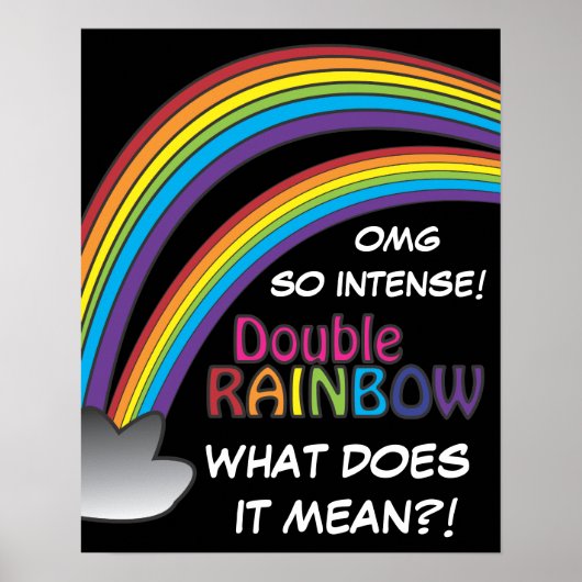Dubbele regenboog in de lucht poster (Voorkant)