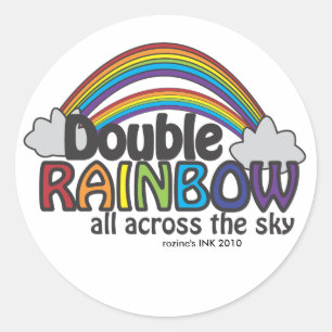 Dubbele regenboog over de hemel ronde sticker