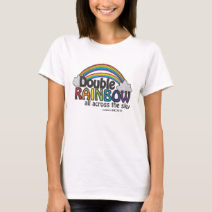 Dubbele regenboog over de hemel t-shirt