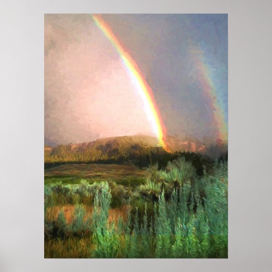 Dubbele regenboog poster (Voorkant)