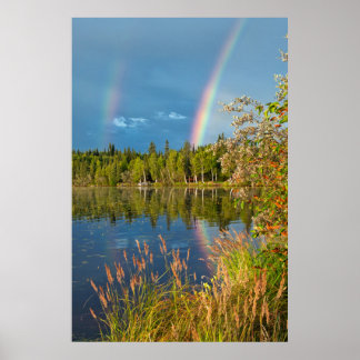 Dubbele regenboog - Poster van het Birchmeer