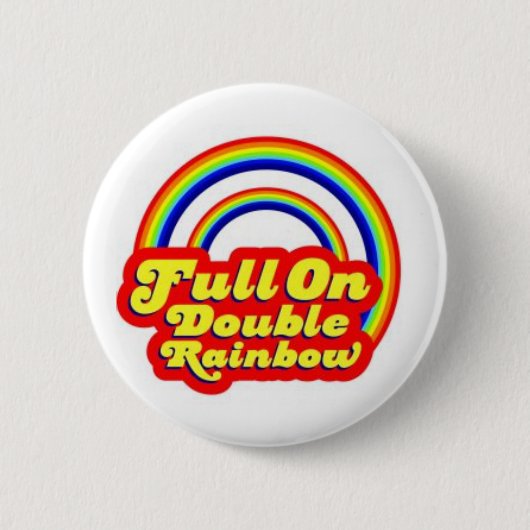 Dubbele regenboog! ronde button 5,7 cm (Voorkant)