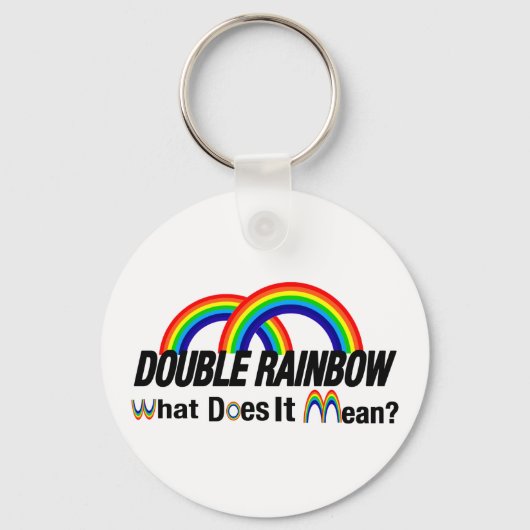 dubbele regenboog. Wat betekent het? Sleutelhanger (Voorkant)