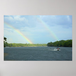 Dubbele regenboogafdrukken poster