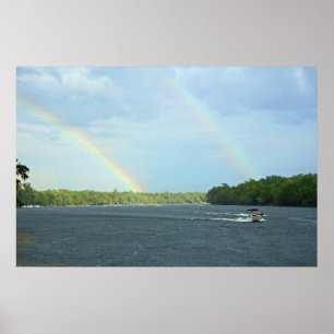 Dubbele regenboogafdrukken poster