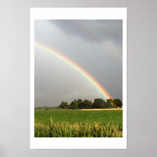 Dubbele regenboogfoto poster