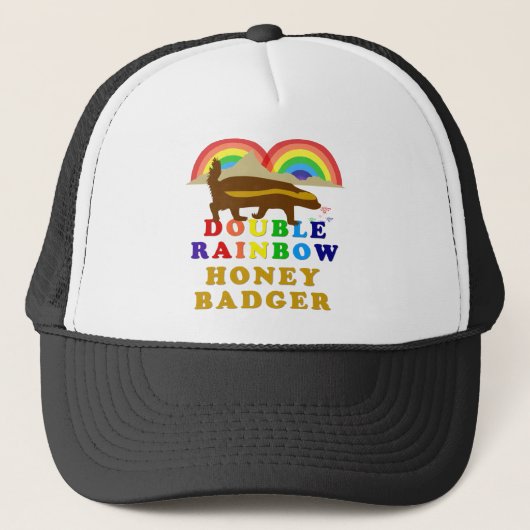 dubbele regenbooghoningbadger trucker pet (Voorkant)