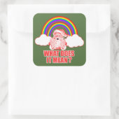 Dubbele regenboogkerstman vierkante sticker (Tas)
