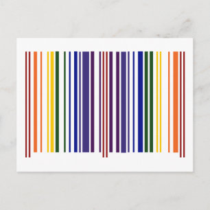 Dubbele regenboogstreepjescode briefkaart