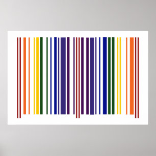 Dubbele regenboogstreepjescode poster