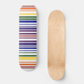 Dubbele regenboogstreepjescode skateboard (Voorkant)