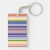 Dubbele regenboogstreepjescode sleutelhanger (achterkant)