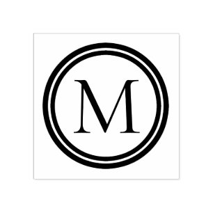 Dubbele Ring Monogram Rubberstempel