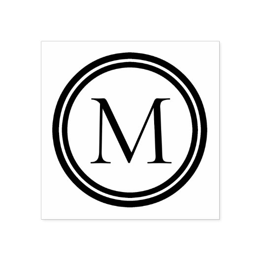 Dubbele Ring Monogram Rubberstempel (Afrduk)
