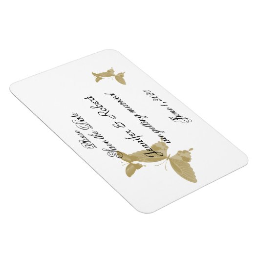 Dubbele Ring Vlinder Bruiloft Save the Date Magneet (Rechterzijde)