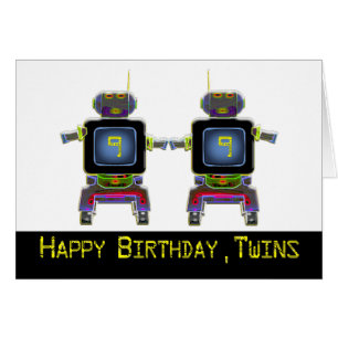 dubbele robots in neonkleuren