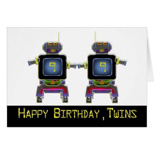 dubbele robots in neonkleuren (Voorkant Horizontaal)