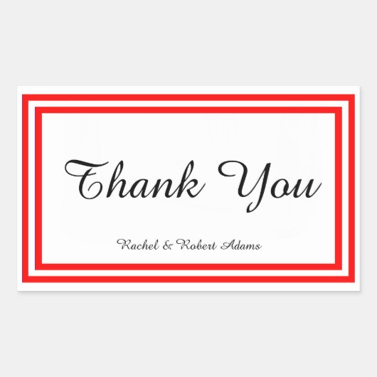 Dubbele rode rand - rechthoekklezer rechthoekige sticker (Voorkant)