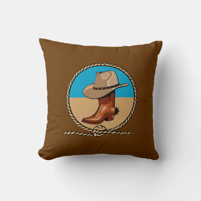 Dubbele Rodeo Brown Cowboy Boots en Pet Kussen (Voorkant)