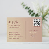 Dubbele romantische bruiloft QR-code RSVP Kaartje (Staand voorkant)