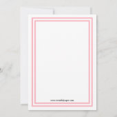 Dubbele roze rand - 5x7 Baby shower Uitnodiging (Achterkant)
