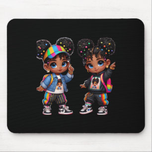 Dubbele S Bold Black Twins Art Sticker Muismat