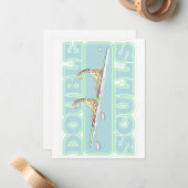 Dubbele schedels roeien notitiekaartje (Voorkant / Achterkant in situ)