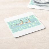 Dubbele schedels roeien vierkante kartonnen onderzetter (Schuin)