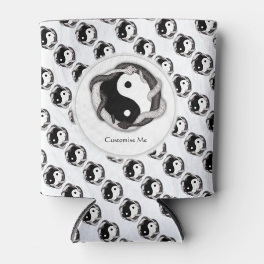 Dubbele serpents (zwart/wit) blikjeskoeler (Voorkant)