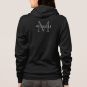 Dubbele Sjabloon Naam Monogram Weemens Hoodie (Achterkant)