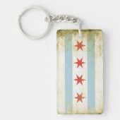 Dubbele Sleutelhanger met Cool Chicago Flag Print (Voorkant)