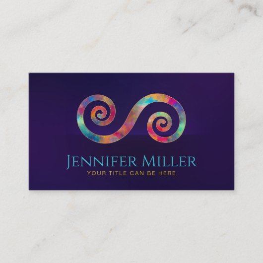 Dubbele spiraal symbool van evenwicht - rijk van k visitekaartje (Voorkant)