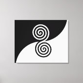 Dubbele spirale kunst in zwart-wit canvas afdruk (Voorkant)