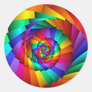 Dubbele stekker voor regenboogspieren ronde sticker