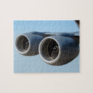 Dubbele straalmotoren in blauwe lucht legpuzzel