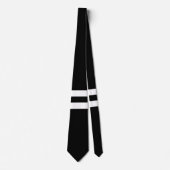 Dubbele Stropdas met zwarte en witte streep (Voorkant)