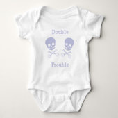 Dubbele troebele schedel en Rattle Blue Romper (Voorkant)