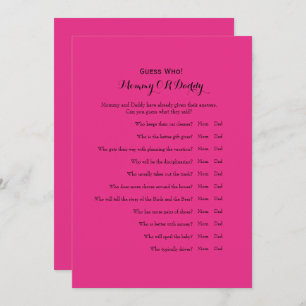 Dubbele tweeledige Baby shower games Kaart