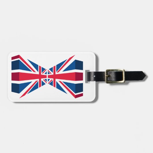 Dubbele Unievaartuig, Britse vlag in 3D Bagagelabel (Voorkant horizontaal)