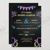 Dubbele Viering Verjaardag Kaart (Voorkant / Achterkant)