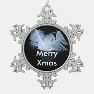 Dubbele vlamveren en reflectie tin sneeuwvlok ornament