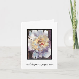 Dubbele witte pioen met roze randen Sympathy Card Kaart